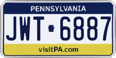 PA license plate JWT6887