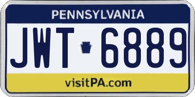 PA license plate JWT6889