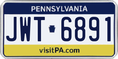 PA license plate JWT6891