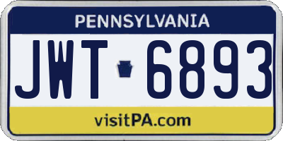 PA license plate JWT6893