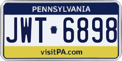 PA license plate JWT6898