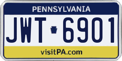 PA license plate JWT6901
