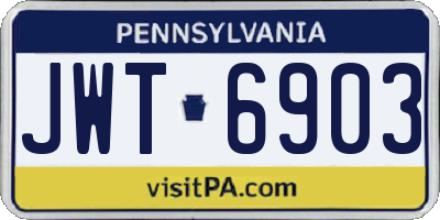 PA license plate JWT6903