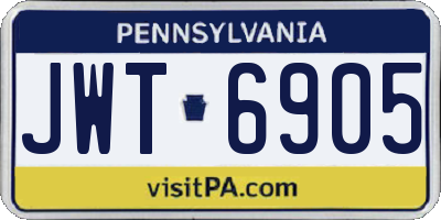 PA license plate JWT6905