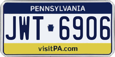PA license plate JWT6906