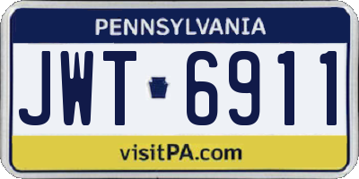 PA license plate JWT6911