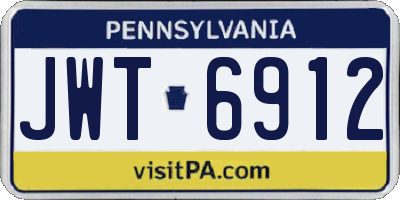 PA license plate JWT6912