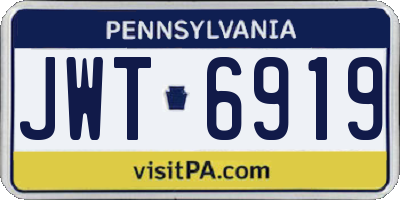 PA license plate JWT6919