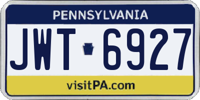 PA license plate JWT6927