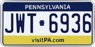 PA license plate JWT6936