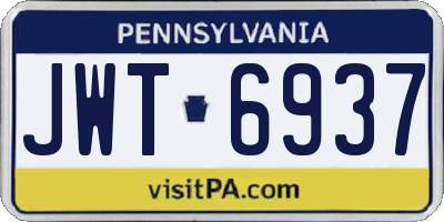 PA license plate JWT6937