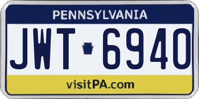 PA license plate JWT6940