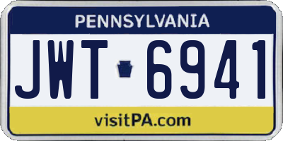 PA license plate JWT6941