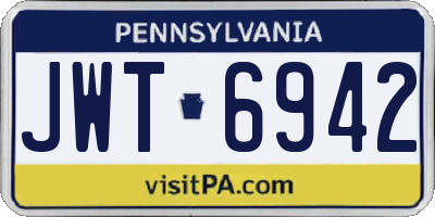 PA license plate JWT6942