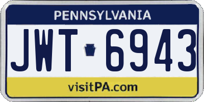 PA license plate JWT6943