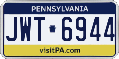 PA license plate JWT6944