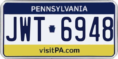 PA license plate JWT6948
