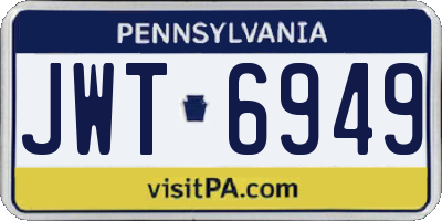 PA license plate JWT6949