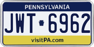 PA license plate JWT6962