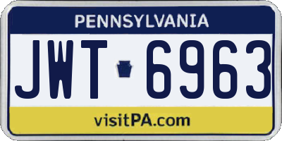 PA license plate JWT6963