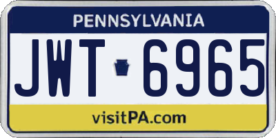 PA license plate JWT6965