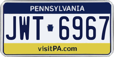 PA license plate JWT6967