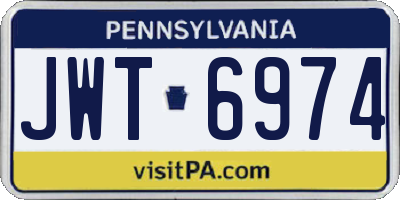 PA license plate JWT6974