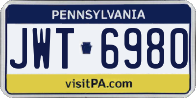 PA license plate JWT6980