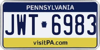 PA license plate JWT6983