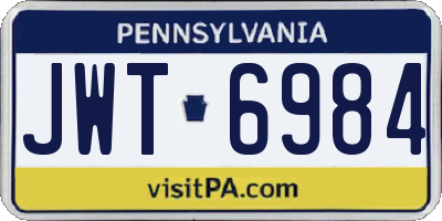PA license plate JWT6984