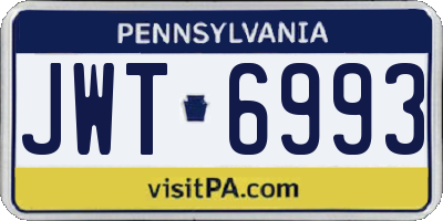 PA license plate JWT6993