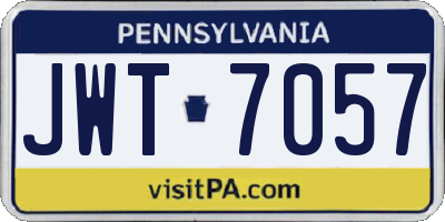 PA license plate JWT7057