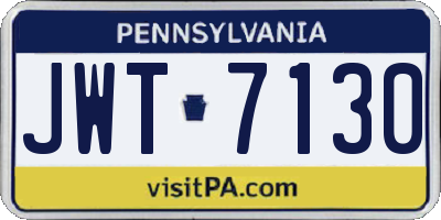 PA license plate JWT7130