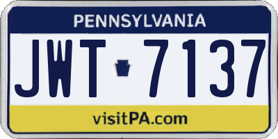 PA license plate JWT7137