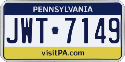 PA license plate JWT7149