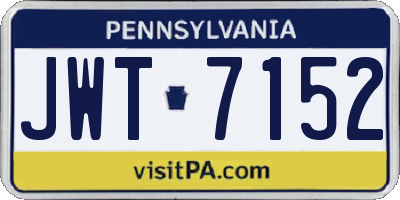 PA license plate JWT7152