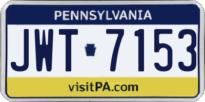 PA license plate JWT7153