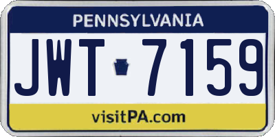 PA license plate JWT7159