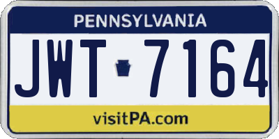 PA license plate JWT7164