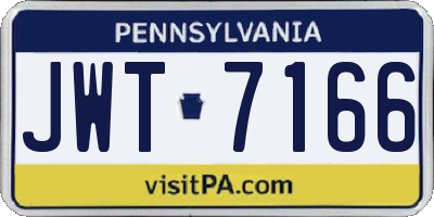 PA license plate JWT7166