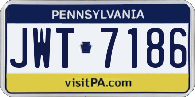 PA license plate JWT7186
