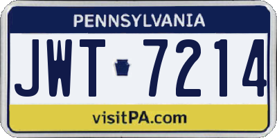 PA license plate JWT7214