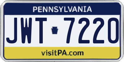 PA license plate JWT7220