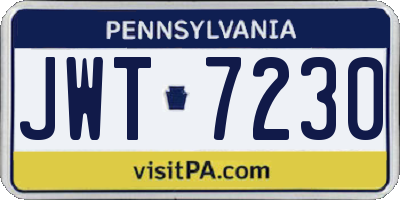 PA license plate JWT7230