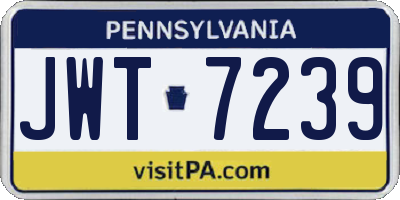 PA license plate JWT7239