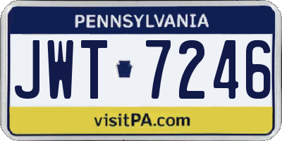 PA license plate JWT7246