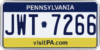 PA license plate JWT7266
