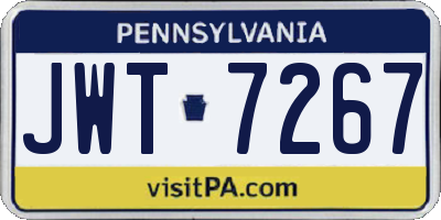 PA license plate JWT7267