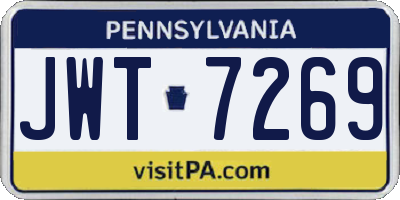 PA license plate JWT7269