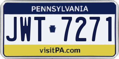 PA license plate JWT7271